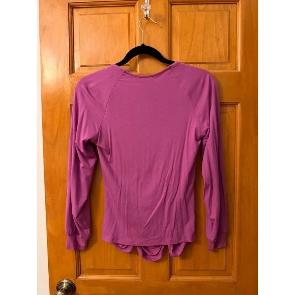 Purple Ruched V-neck Top - Picture 3 of 5